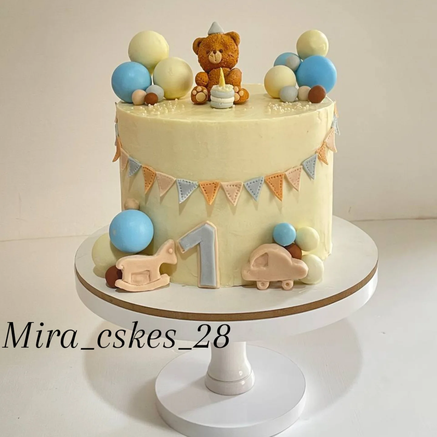 Classic White Wedding Cake - Front View